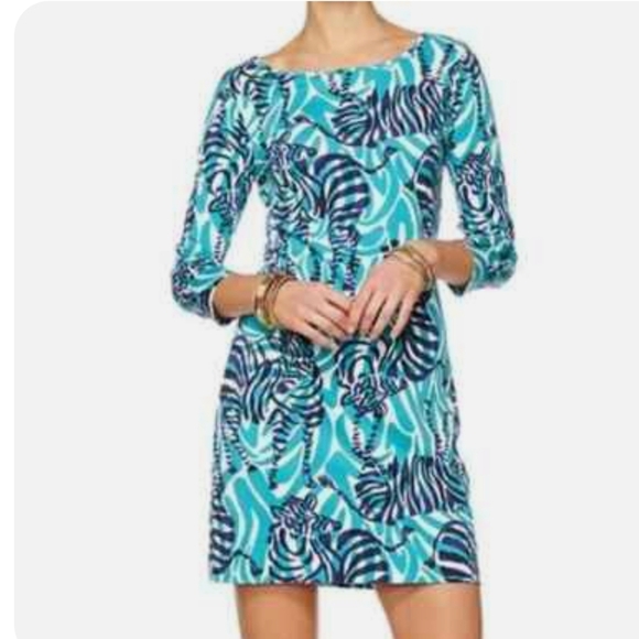 Lilly Pulitzer Blue and White Patterned Dress - Picture 1 of 4